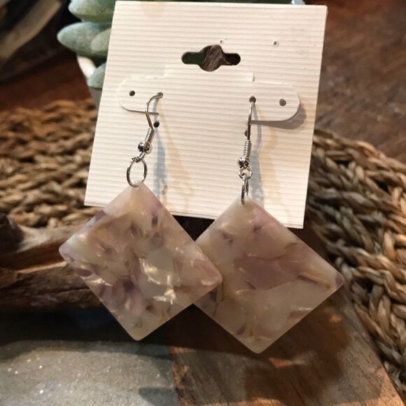 Acrylic Marble Look Earrings - Picture 1 of 4